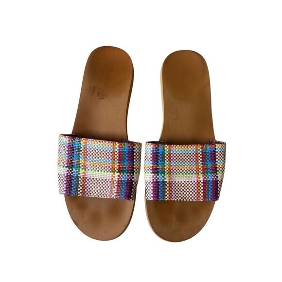 Madewell The Maddie Woven Slides Sandals Dandelion Multi size 8 8.5 - Picture 1 of 8